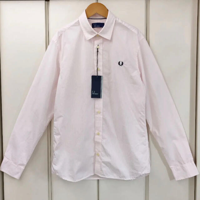 新品 FRED PERRY ピンストライプ 長袖 シャツ(S)