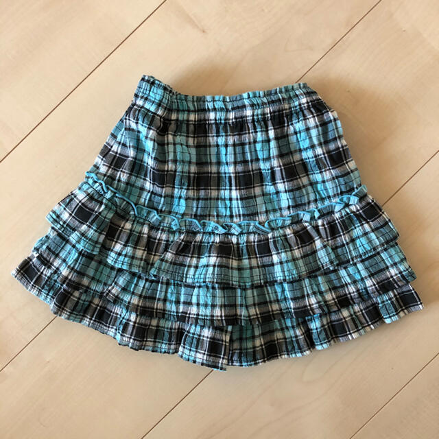 女の子 フリル キュロット  チェック 100cm キッズ/ベビー/マタニティのキッズ服女の子用(90cm~)(パンツ/スパッツ)の商品写真