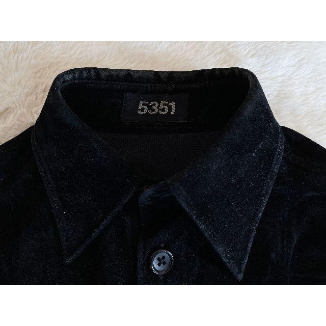5351プールオム　長袖シャツジャケット　ストレッチポリ　紺　46オーバーサイズ