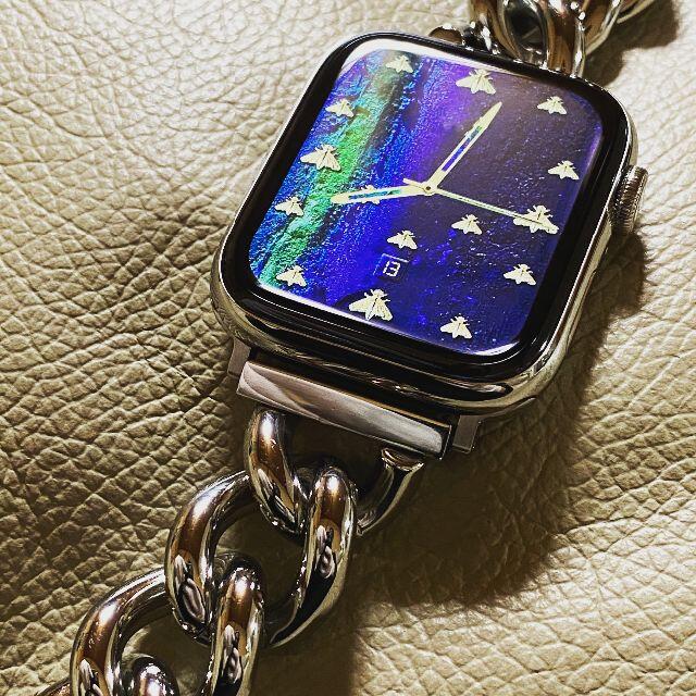 アップルウォッチ 最高級シルバーチェーンブレスレット　ベルト　 レディースのファッション小物(腕時計)の商品写真
