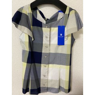 バーバリーブルーレーベル(BURBERRY BLUE LABEL)のブルーレーベル　チェックブライトポプリンブラウス(シャツ/ブラウス(半袖/袖なし))