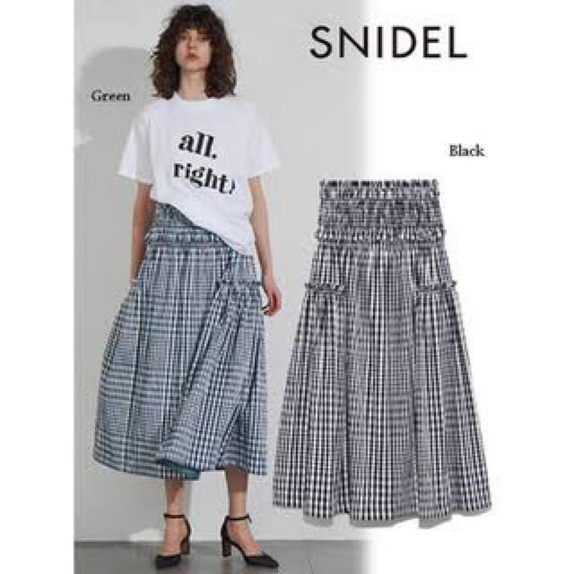 SNIDEL(スナイデル)のSNIDEL チェックシャーリングスカート ギンガムチェック レディースのスカート(ロングスカート)の商品写真