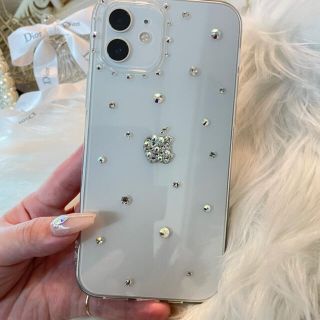 スワロフスキー(SWAROVSKI)のハンドメイド♡キラキラスワロフスキーiPhone12ケース(iPhoneケース)