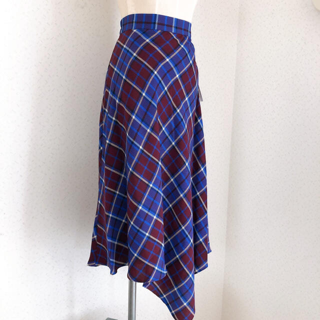SCOT CLUB(スコットクラブ)の新品◆スコットクラブ購入◆アシンメトリー　チェックスカート　ワインレッド レディースのスカート(ロングスカート)の商品写真
