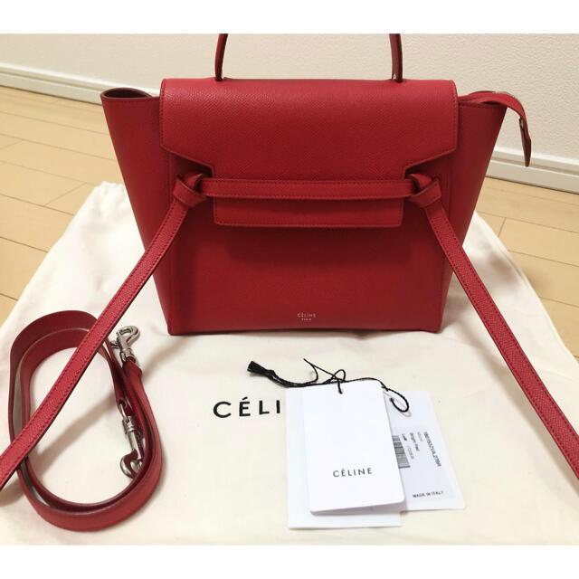 CELINE セリーヌ　ベルト　赤