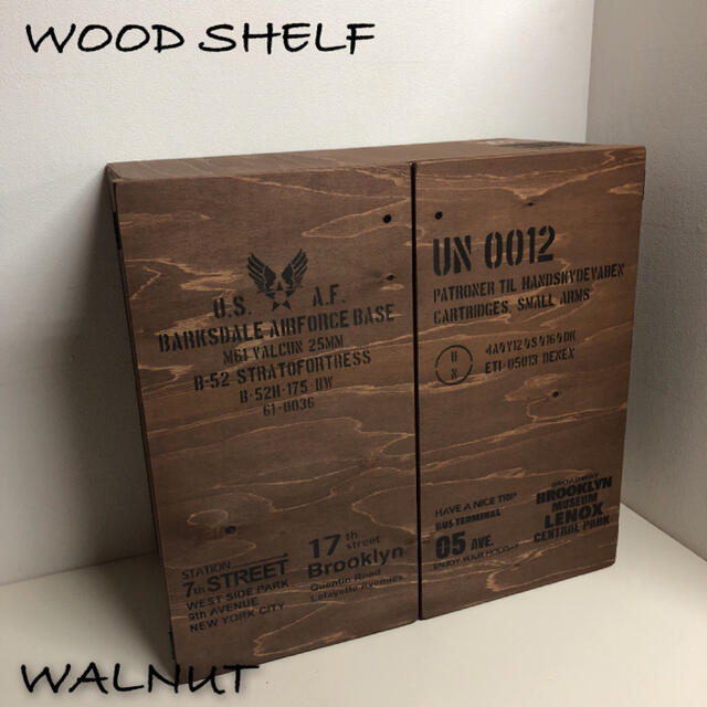 ウッドシェルフ 棚 WOOD SHELF 男前 WALNUT 新品 限定品のサムネイル