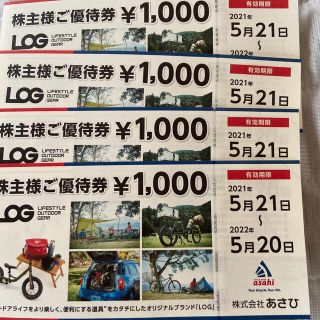 あさひ株主優待自転車割引券4,000円分(ショッピング)