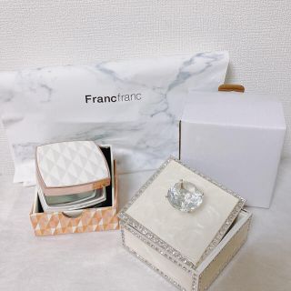 フランフラン(Francfranc)の☆新品！Francfranc LEDコンパクトミラー　ジュエリーケース☆(ミラー)