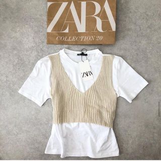 ザラ(ZARA)のZARA ニット付きベスト(Mサイズ)(ベスト/ジレ)