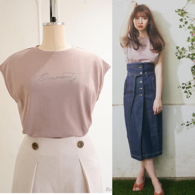 SNIDEL(スナイデル)のher lip to Our moment Tee♡完売品♡rose レディースのトップス(Tシャツ(半袖/袖なし))の商品写真