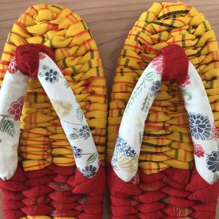 最終お値下げ☆子供用布ぞうり♪ハンドメイド☆黄色の通販 by ことり's