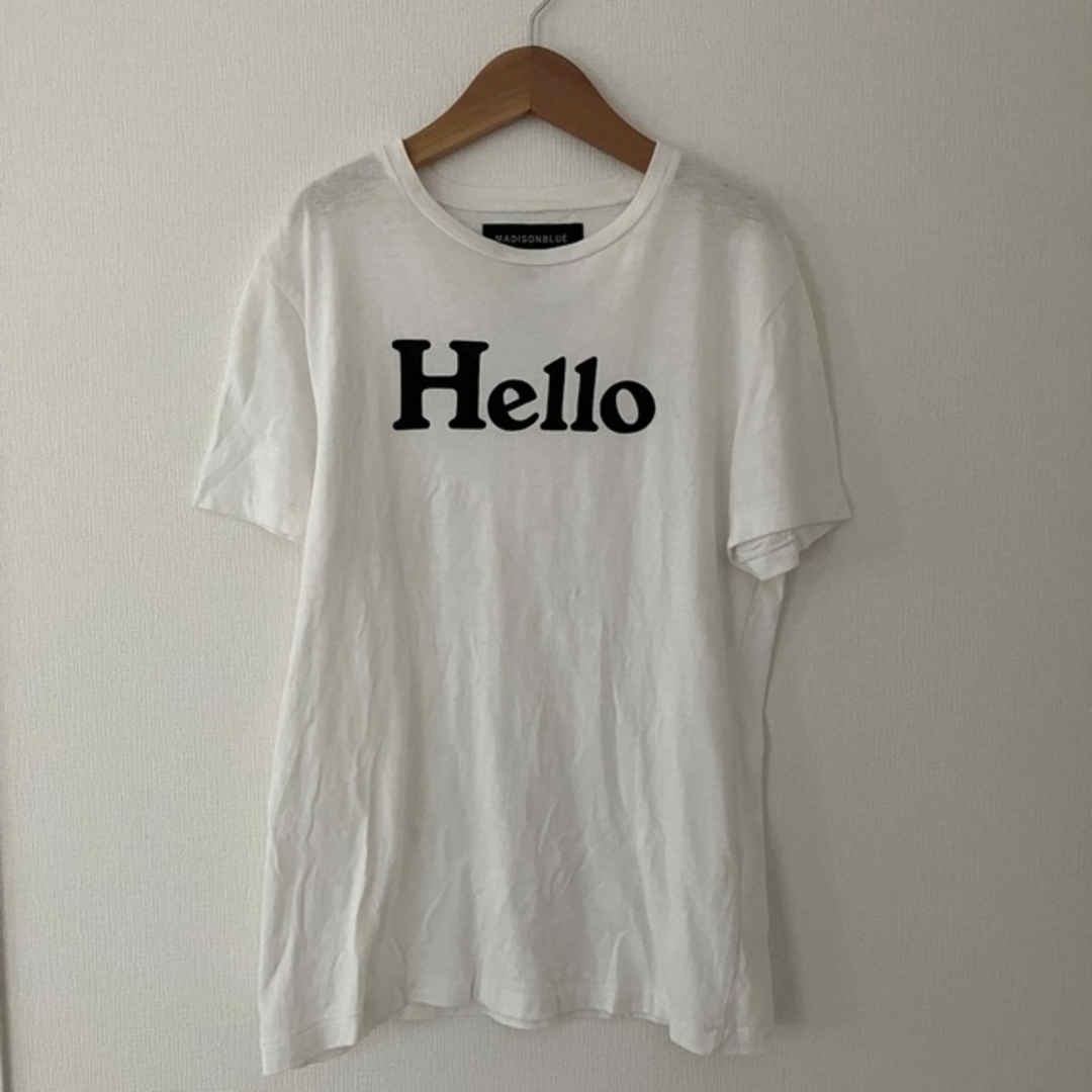 マディソンブルー Hello Tシャツ 半袖 白 00 M相当 超人気 極美品