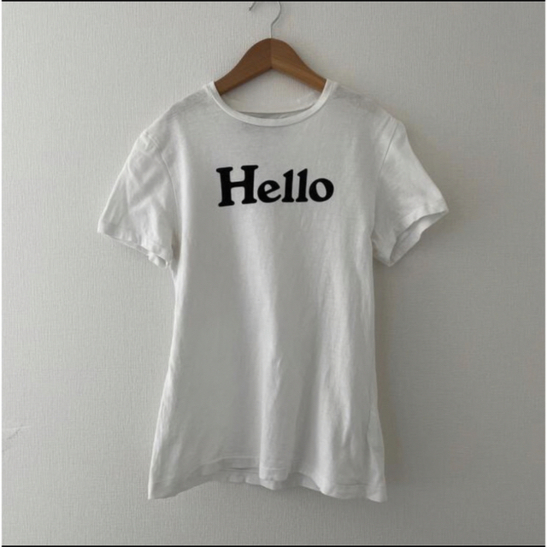 MADISONBLUE(マディソンブルー)の美品　マディソンブルー  ハロー　Hello Tシャツ　白　ホワイト　00 レディースのトップス(Tシャツ(半袖/袖なし))の商品写真