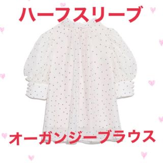 スナイデル(SNIDEL)の♡新品タグ付き♡ハーフスリーブオーガンジーブラウス♡(シャツ/ブラウス(半袖/袖なし))