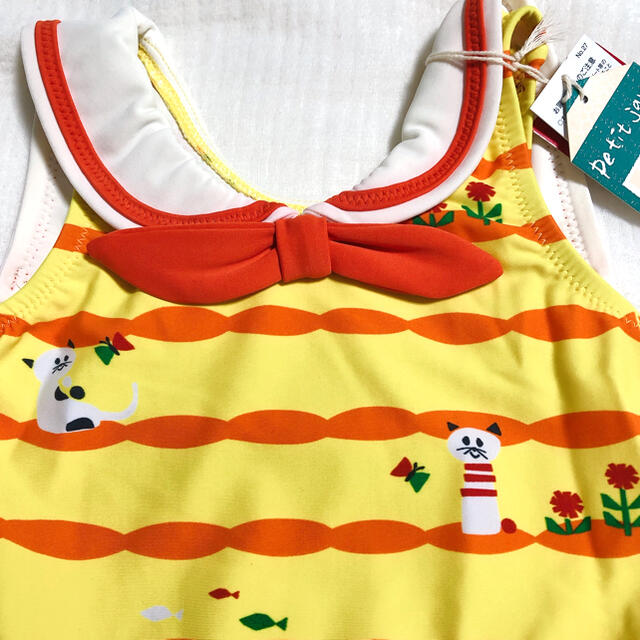 Petit jam(プチジャム)のpetit jam 猫さん柄のセーラー水着　100 キッズ/ベビー/マタニティのキッズ服女の子用(90cm~)(水着)の商品写真