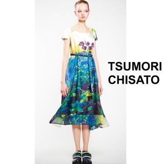 TSUMORI CHISATO ツモリチサト 花 転写 ワンピース