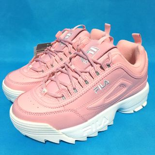 フィラ(FILA)の【FILA】ディスラプター2 プレミアム 厚底スニーカー【ピンク/ホワイト】(スニーカー)