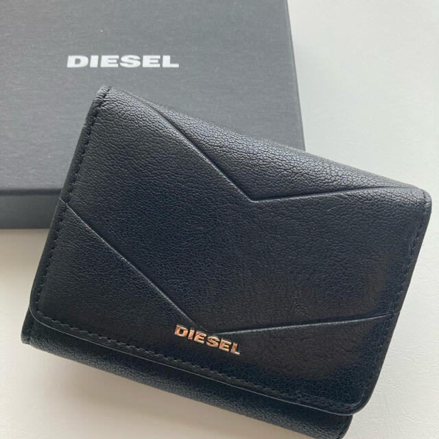 diesel 黒 三つ折り財布