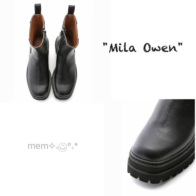 Mila Owen(ミラオーウェン)のミラオーウェン♡トラックソール♡ブーツ♡新品タグ付き♡ブラック♡37♡ レディースの靴/シューズ(ブーツ)の商品写真