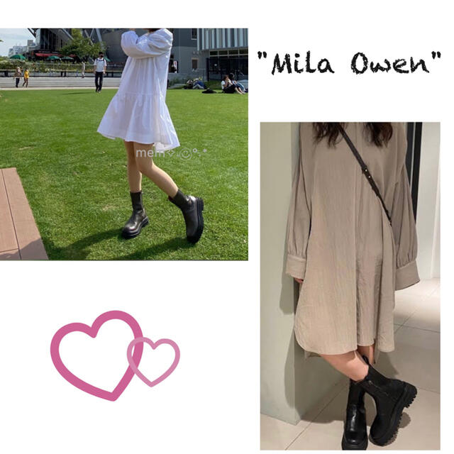 Mila Owen(ミラオーウェン)のミラオーウェン♡トラックソール♡ブーツ♡新品タグ付き♡ブラック♡37♡ レディースの靴/シューズ(ブーツ)の商品写真