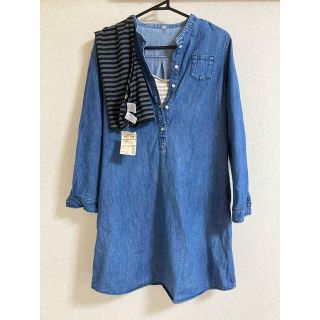 ムジルシリョウヒン(MUJI (無印良品))の無印　デニムシャツワンピ  授乳服(マタニティワンピース)