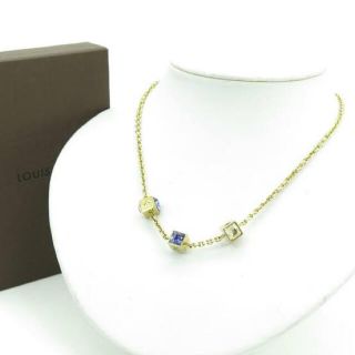 ルイヴィトン(LOUIS VUITTON)の正規品 ヴィトン コリエ ギャンブル ネックレスM65096 石 ゴールド　金(ネックレス)