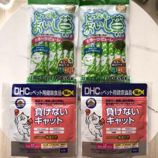 ディーエイチシー(DHC)のDHCのペット用健康食品 猫用キャットとサンライズ ニャン太のとってもおいし草(ペットフード)