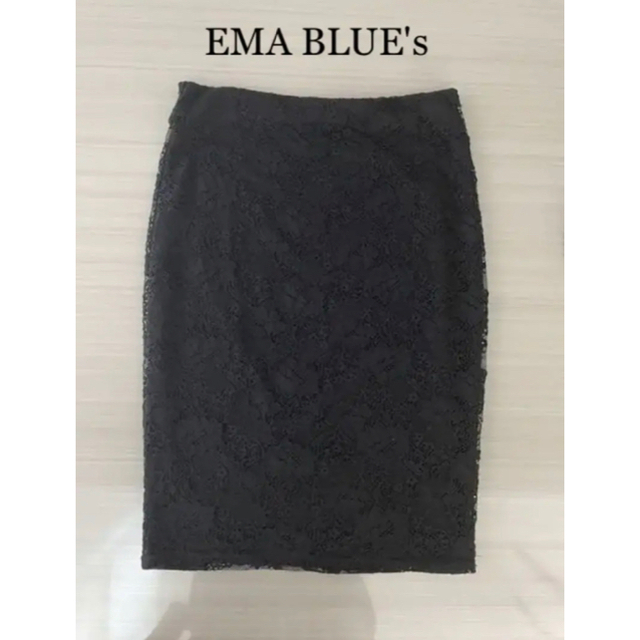 EMA BLUE's　レース　タイトスカート　黒 レディースのスカート(ひざ丈スカート)の商品写真