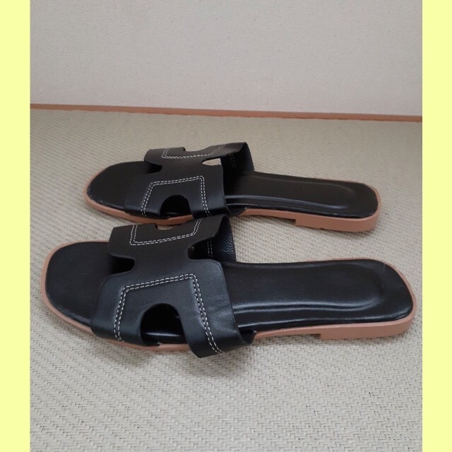 (フォロー割！)サンダル  ブラック  23.5cm フラット ミュール レディースの靴/シューズ(サンダル)の商品写真