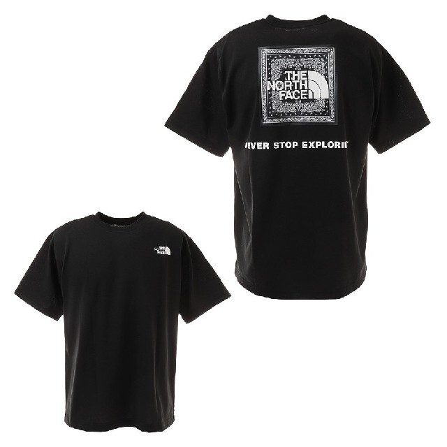 THE NORTH FACE(ザノースフェイス)のL ノースフェイス バンダナスクエアロゴティー NT32108 黒 K ブラック メンズのトップス(Tシャツ/カットソー(半袖/袖なし))の商品写真
