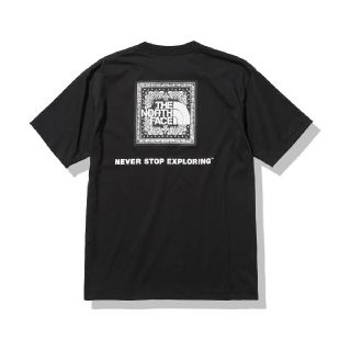 ザノースフェイス(THE NORTH FACE)のL ノースフェイス バンダナスクエアロゴティー NT32108 黒 K ブラック(Tシャツ/カットソー(半袖/袖なし))