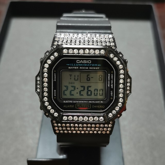 G-SHOCK - ブラックメタル スワロフスキーカスタム メタル dw-5600e g