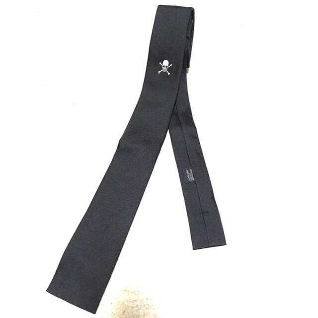 【BEAMS】スカル刺繍ネクタイ ブラック