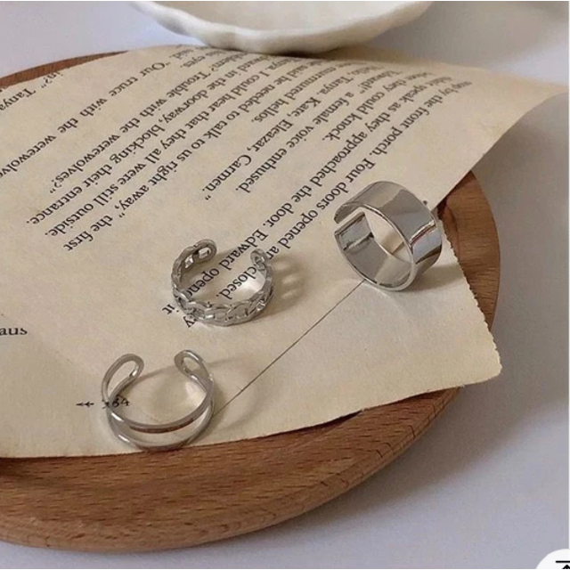 【3点セット】リング 指輪 ins風 銀色 メタリック 韓国 オルチャン メンズのアクセサリー(リング(指輪))の商品写真