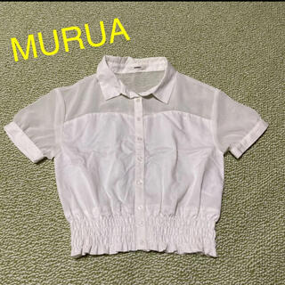 ムルーア(MURUA)の【送料込】ムルーア　シャツ　ブラウス　ショート丈トップス　トップス　シアーシャツ(シャツ/ブラウス(半袖/袖なし))