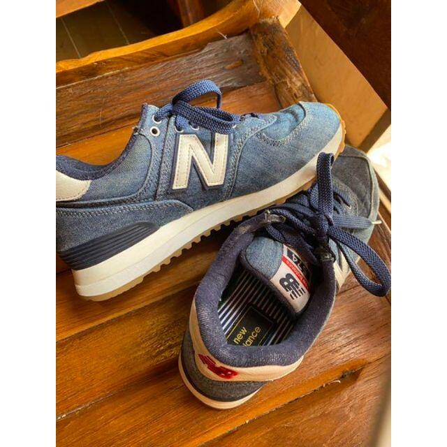 New Balance(ニューバランス)のUSED★激レア・完売★ニューバランス ML574YLE★デニム地★22.5cm レディースの靴/シューズ(スニーカー)の商品写真