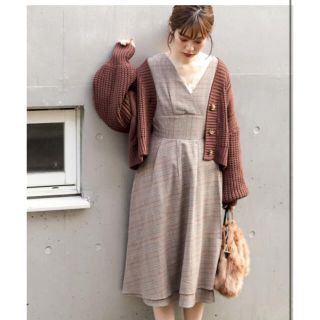 ナチュラルクチュール(natural couture)のnatural couture カシュクールワンピース　ブラウン　美品(ロングワンピース/マキシワンピース)