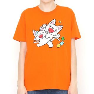 グラニフ(Design Tshirts Store graniph)の新品未使用！グラニフ ノンタンと一緒 男女兼用 Mサイズ Tシャツ オレンジ(Tシャツ/カットソー(半袖/袖なし))