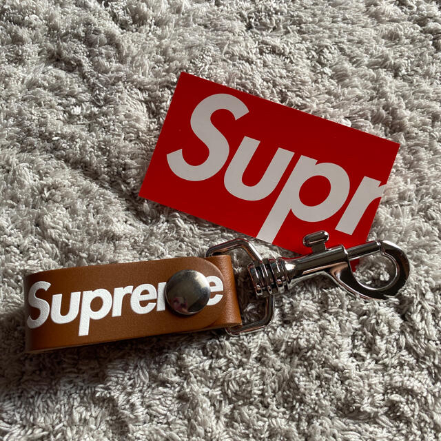 supreme レザーキー　キーループ　茶黒セット