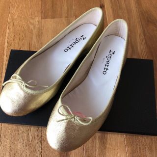 レペット repetto スクエアトゥ バレエシューズ ゴールド