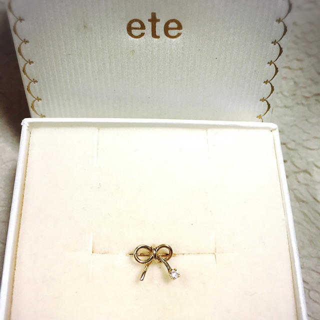 ete(エテ)のete☆一粒ダイヤピンキーリング レディースのアクセサリー(リング(指輪))の商品写真