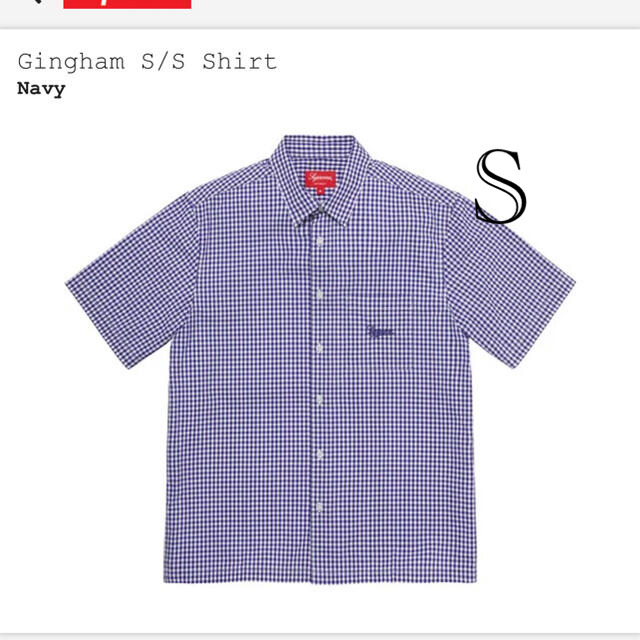 supreme  Gingham S/S Shirt  Navy