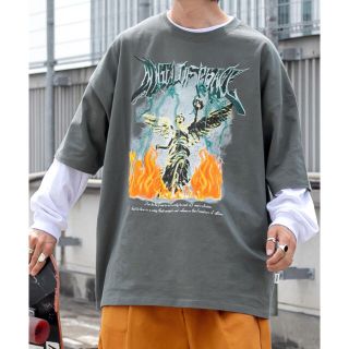 ハレ(HARE)のユーズドライクロックTシャツ　ダークグリーン(Tシャツ/カットソー(半袖/袖なし))