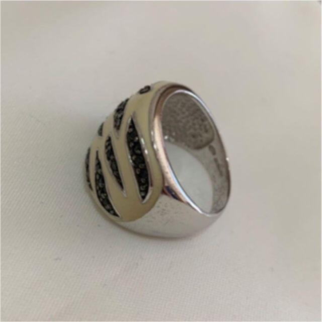 9号 ゼブラデザイン シルバー リング 指輪 アニマル柄 レディースのアクセサリー(リング(指輪))の商品写真