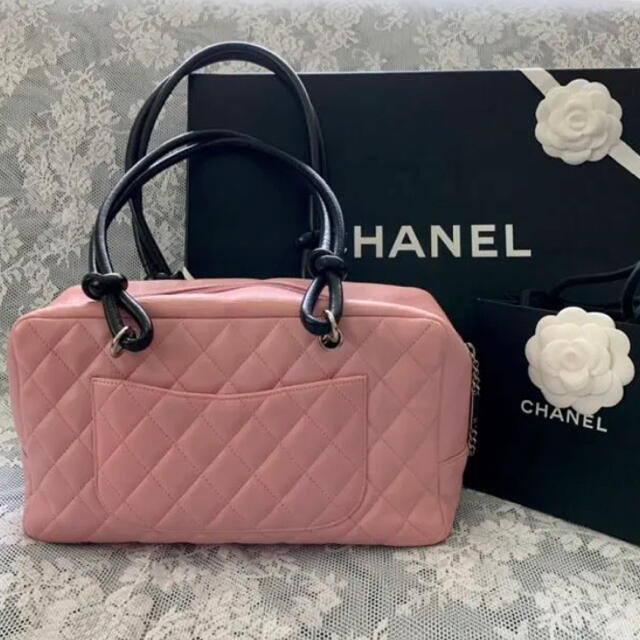 CHANEL カンボンライン カーフスキン ボーリングバッグ ピンク | www