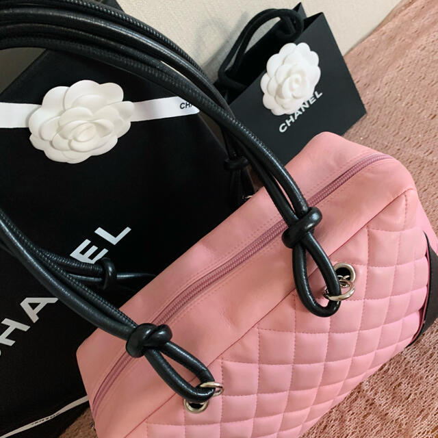 CHANEL カンボンライン カーフスキン ボーリングバッグ ピンク | www