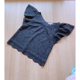 プロポーションボディドレッシング(PROPORTION BODY DRESSING)の【美品】プロポーションボディドレッシング レース ブラウス ネイビー(シャツ/ブラウス(半袖/袖なし))