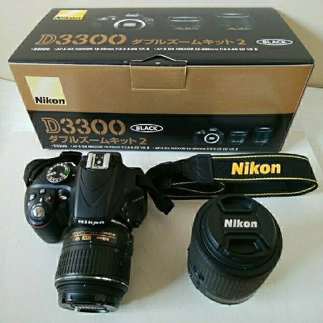 Nikon(ニコン)のNikon D3300 ダブルズームキット2 スマホ/家電/カメラのカメラ(デジタル一眼)の商品写真