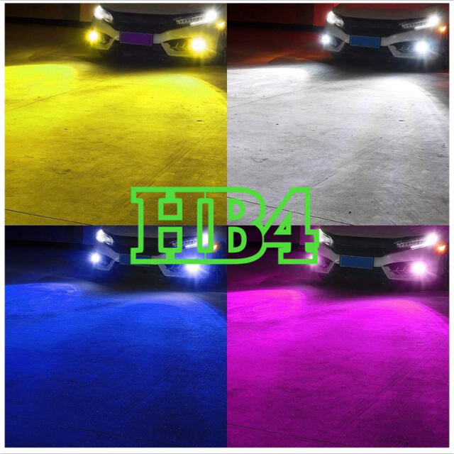 4色切替！LED フォグランプ　HB4✨イエロー. ブルー.ピンク.ホワイト 自動車/バイクの自動車(汎用パーツ)の商品写真