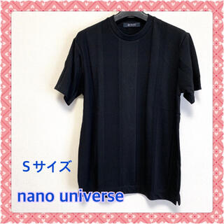 ナノユニバース(nano・universe)のナノユニバース　リンクスストライプクルーネックTシャツ　黒(Tシャツ/カットソー(半袖/袖なし))